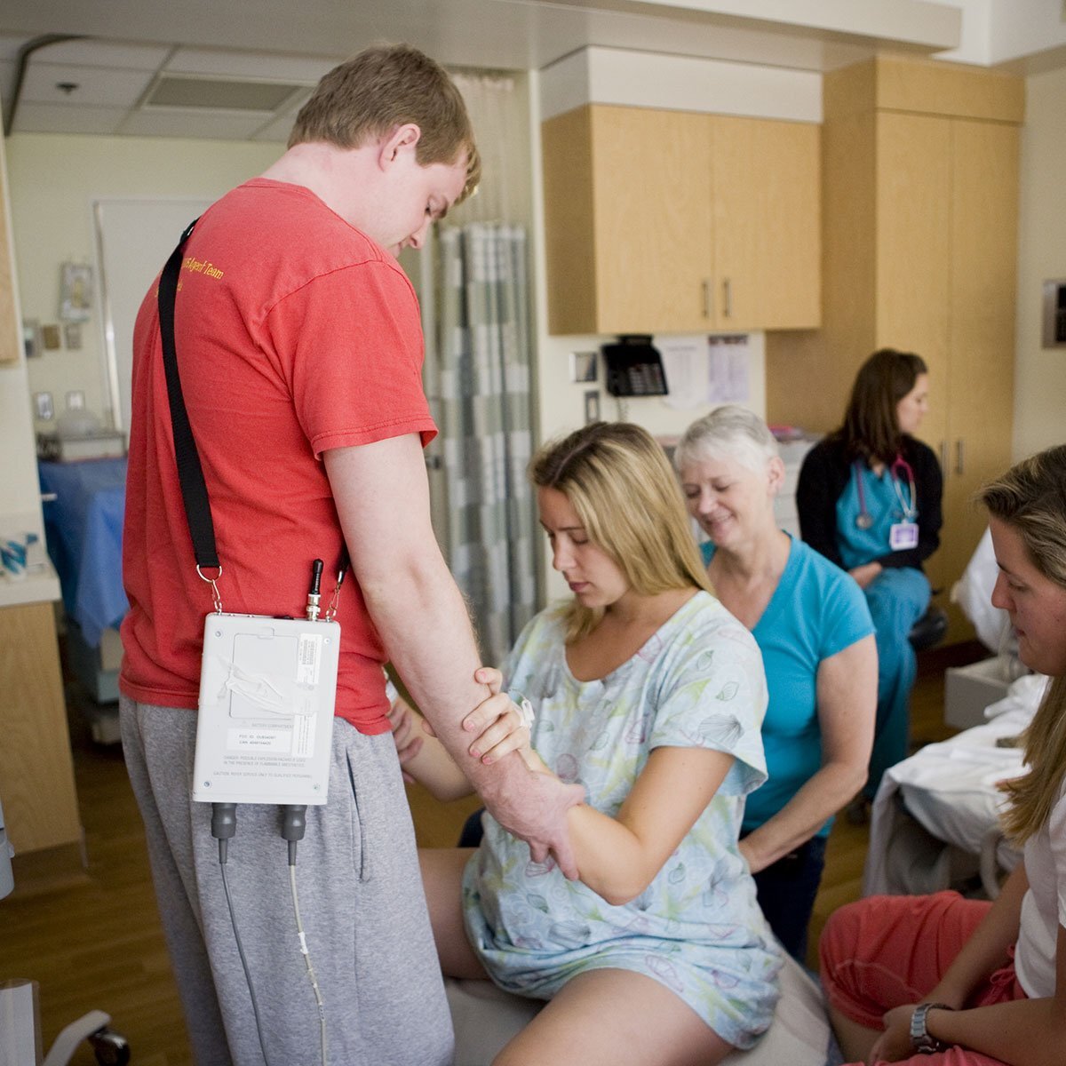 Birth ball exercises while in labor